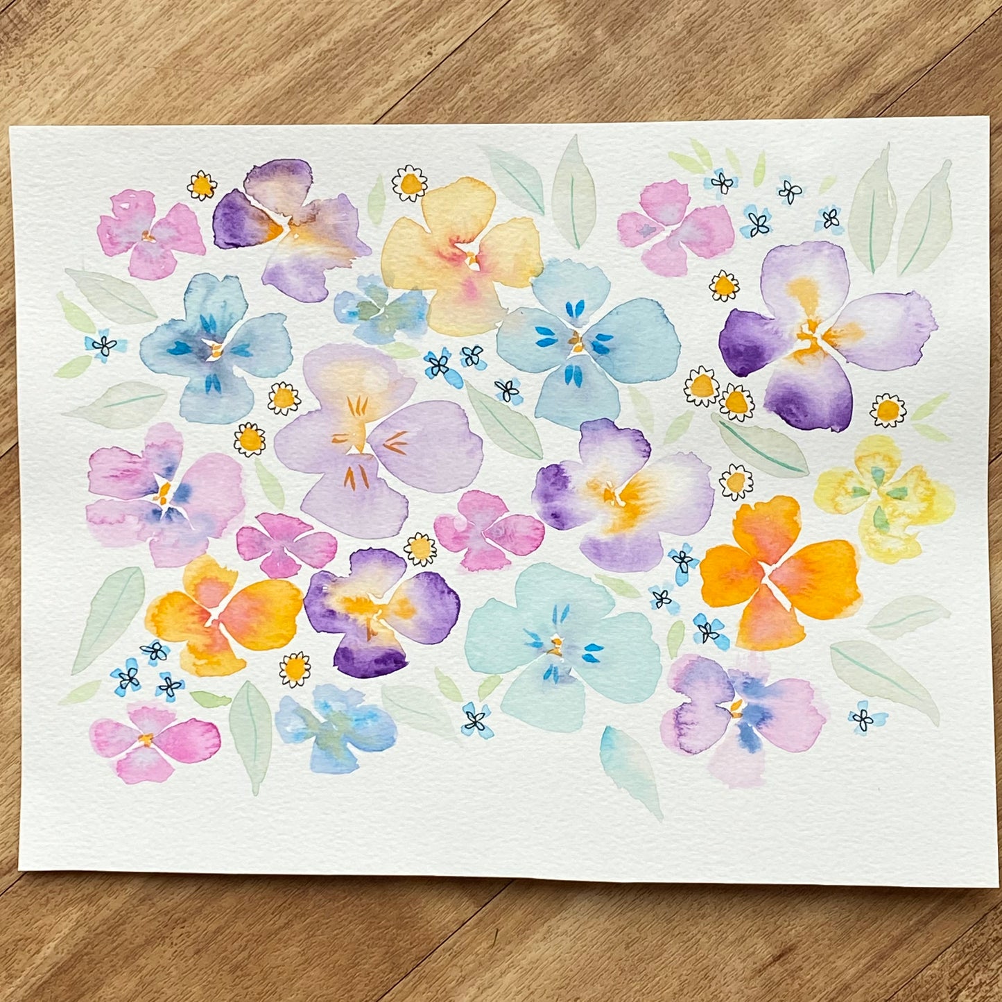 Original sketches and drafts - Pansies