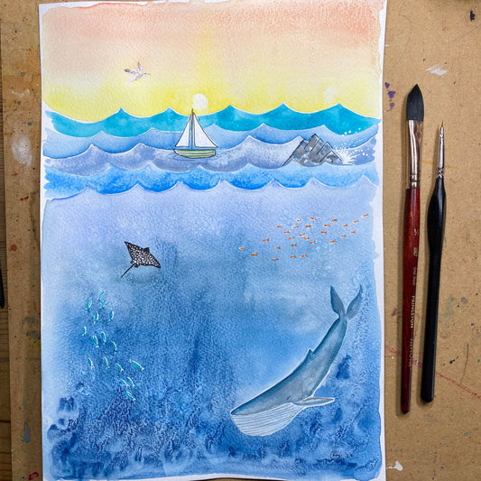Original The Beautiful Boat Mixed Media