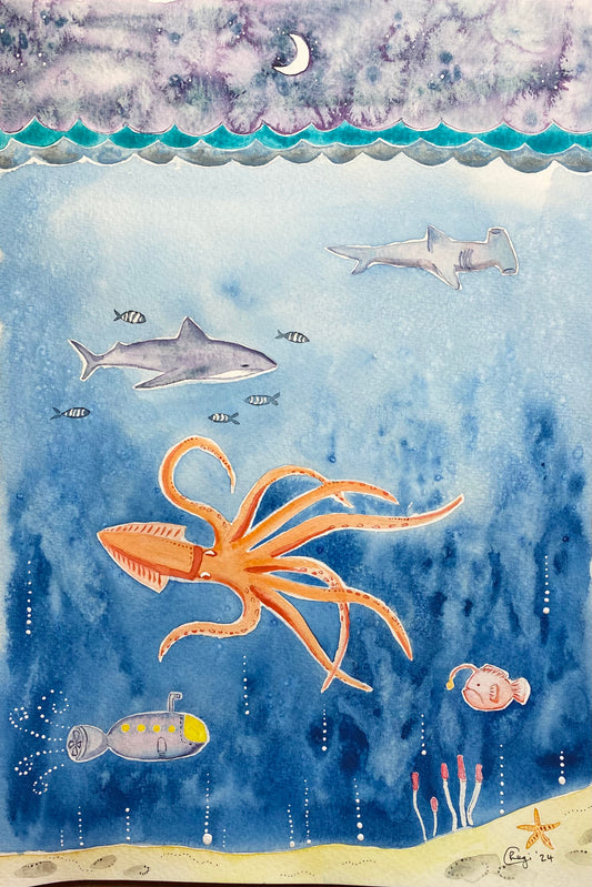 Original Submarine Mode Mixed Media
