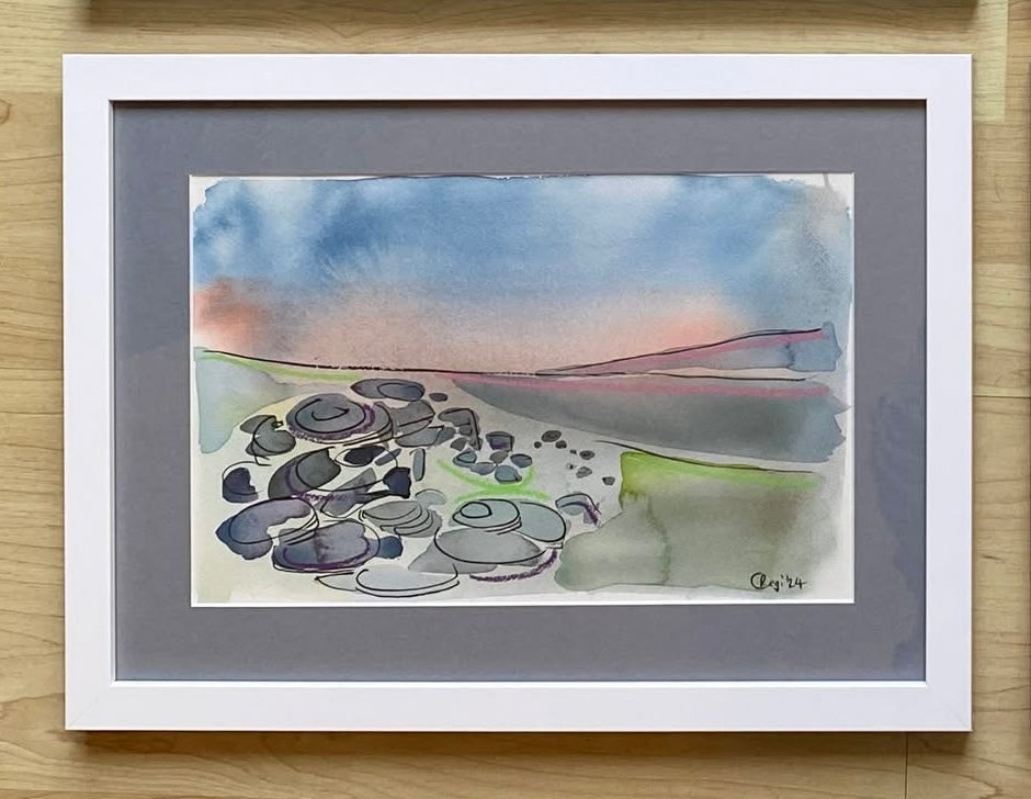 Original Kinder Scout Spiral Mixed Media - FRAMED