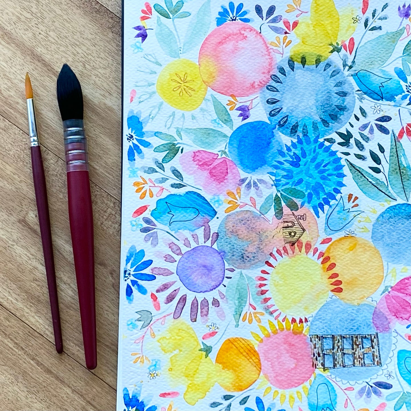 Mop watercolour brushes