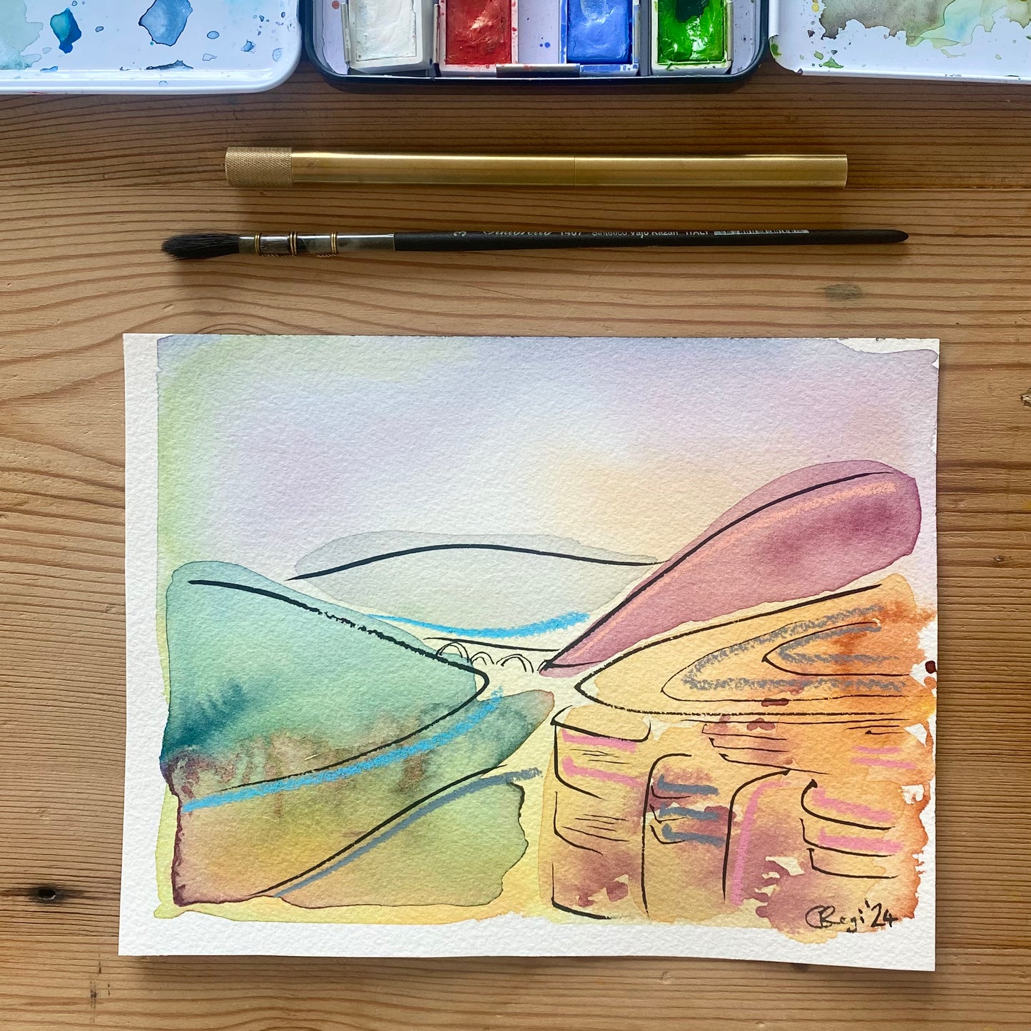 Derwent Edge Sunrise Mixed Media A4 Print