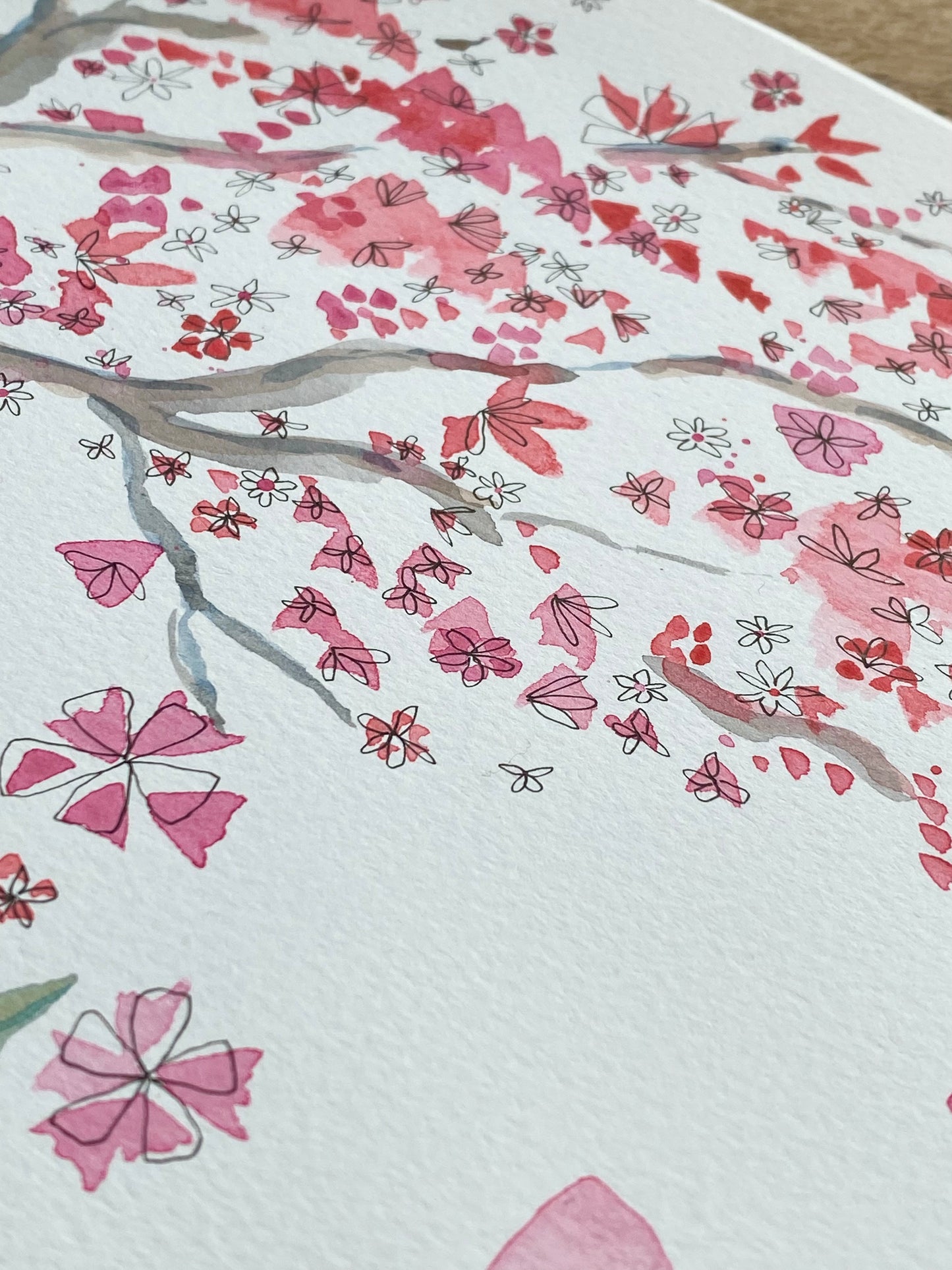 Cherry blossoms and masking fluid Tutorial (Pre-Recorded)