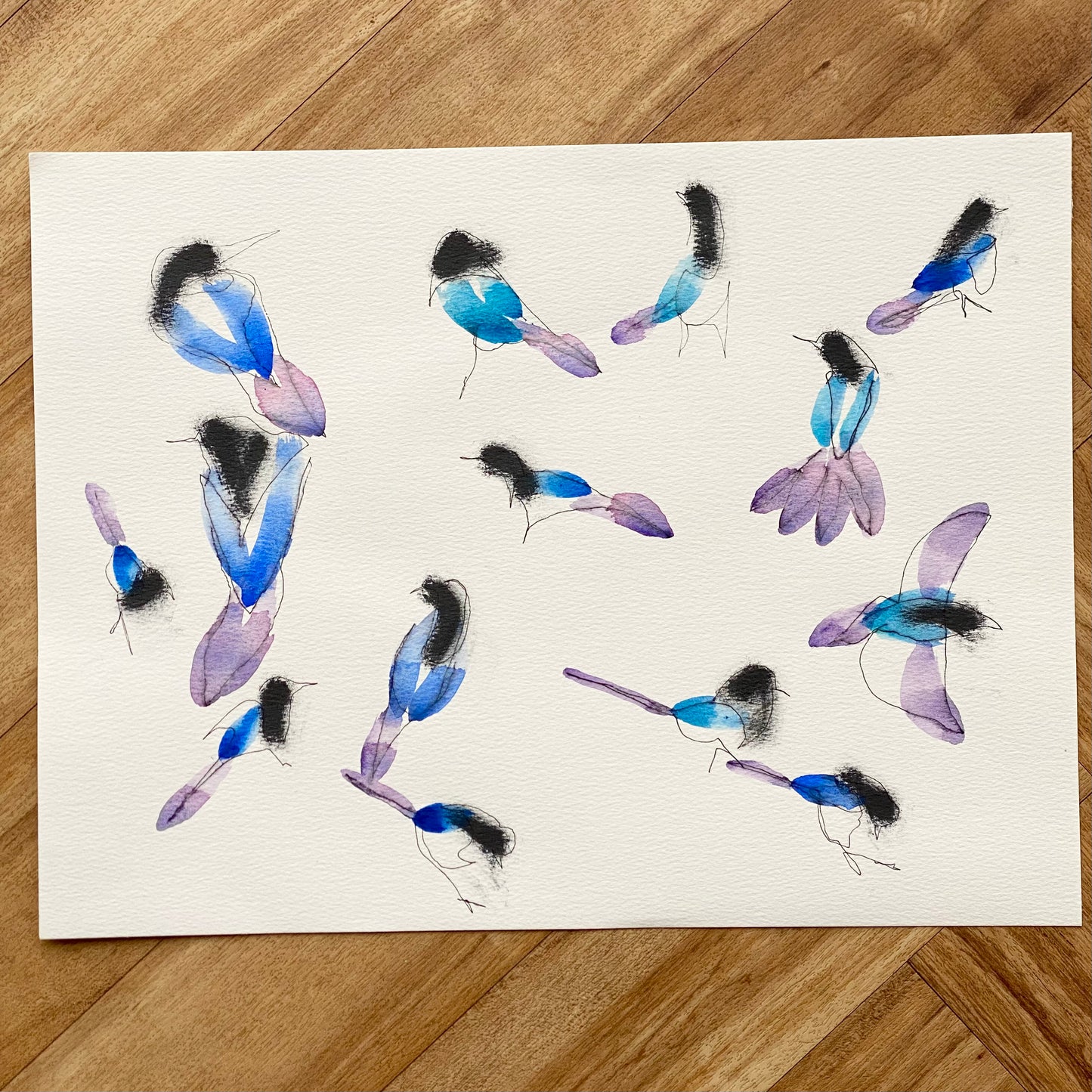 Original sketches and drafts - Magpies