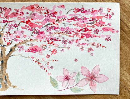 Cherry blossoms and masking fluid Tutorial (Pre-Recorded)