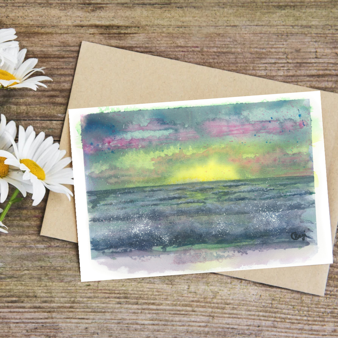 Ocean Sunrise Card x5