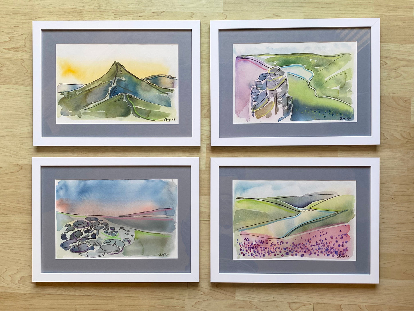 Original Ladybower Flowers Mixed Media - FRAMED