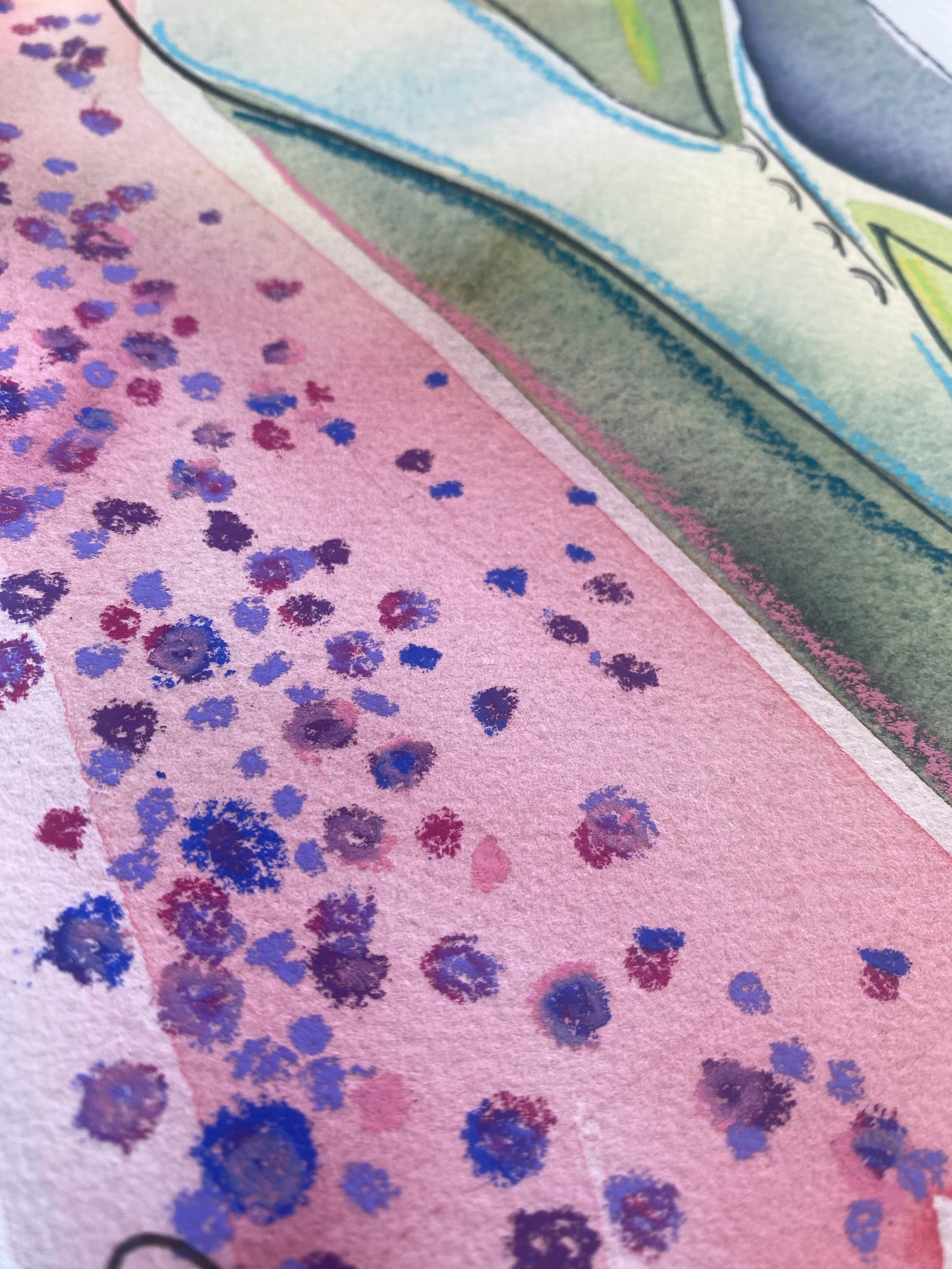 Ladybower Flowers Mixed Media A3 Print