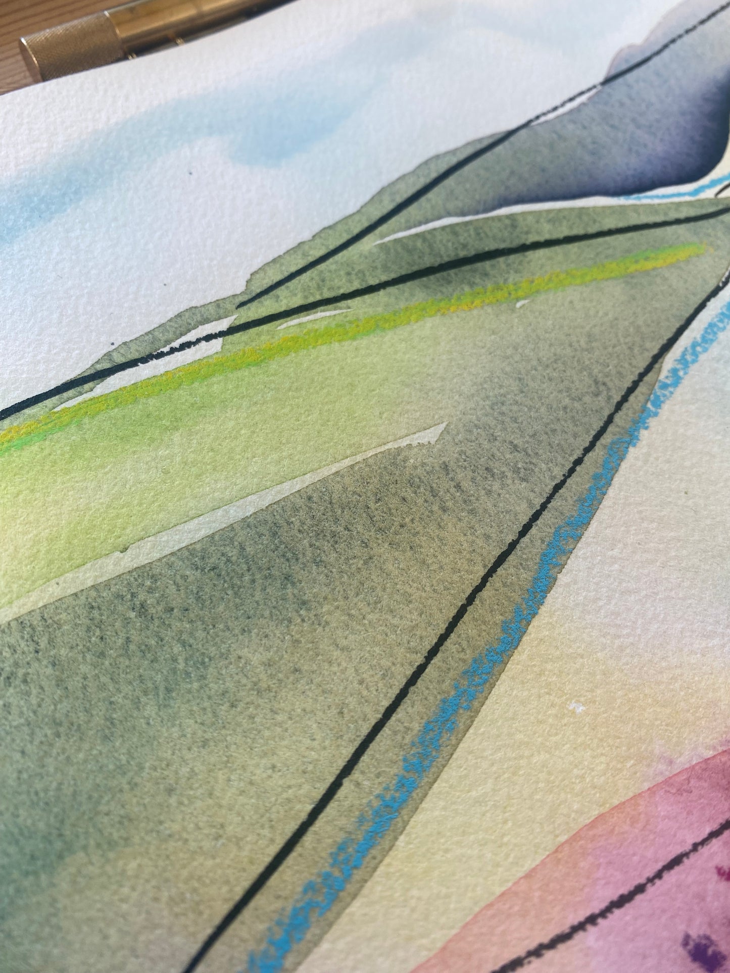 Ladybower Flowers Mixed Media A3 Print