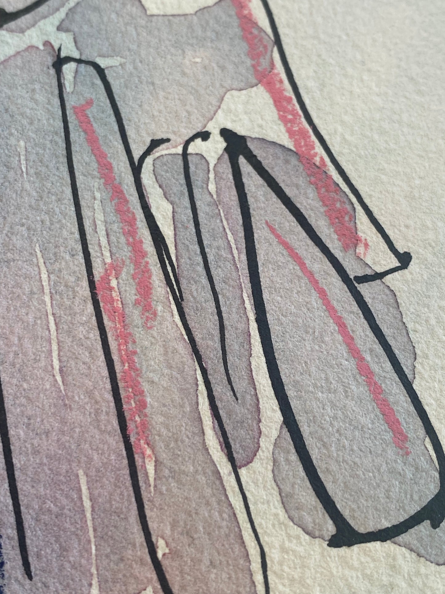 Original Calm Peaks Mixed Media - in mount