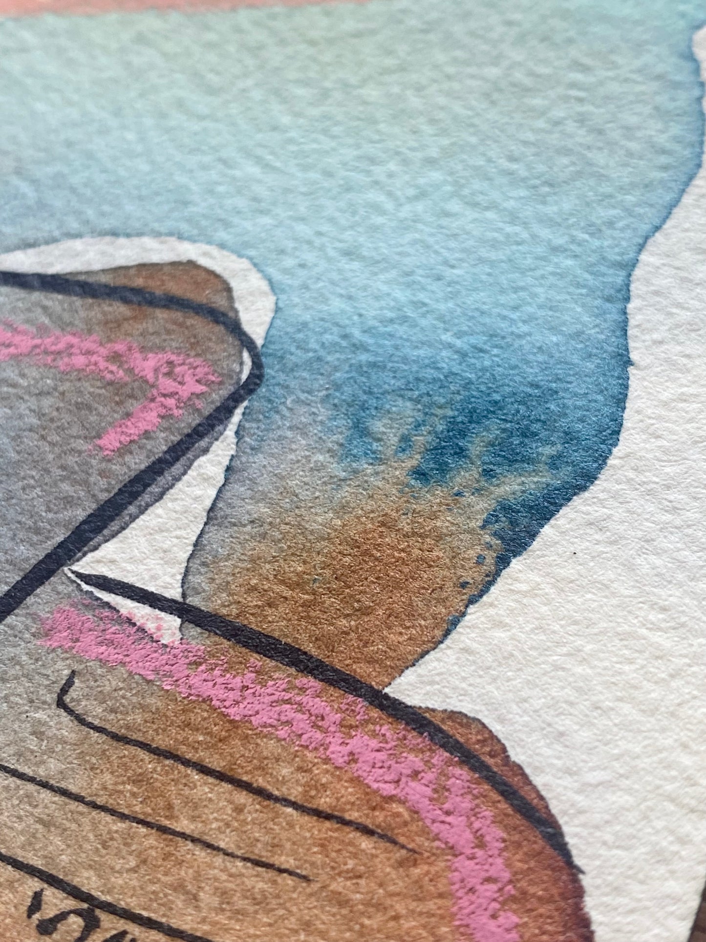 Original Spring Peaks Mixed Media - in mount