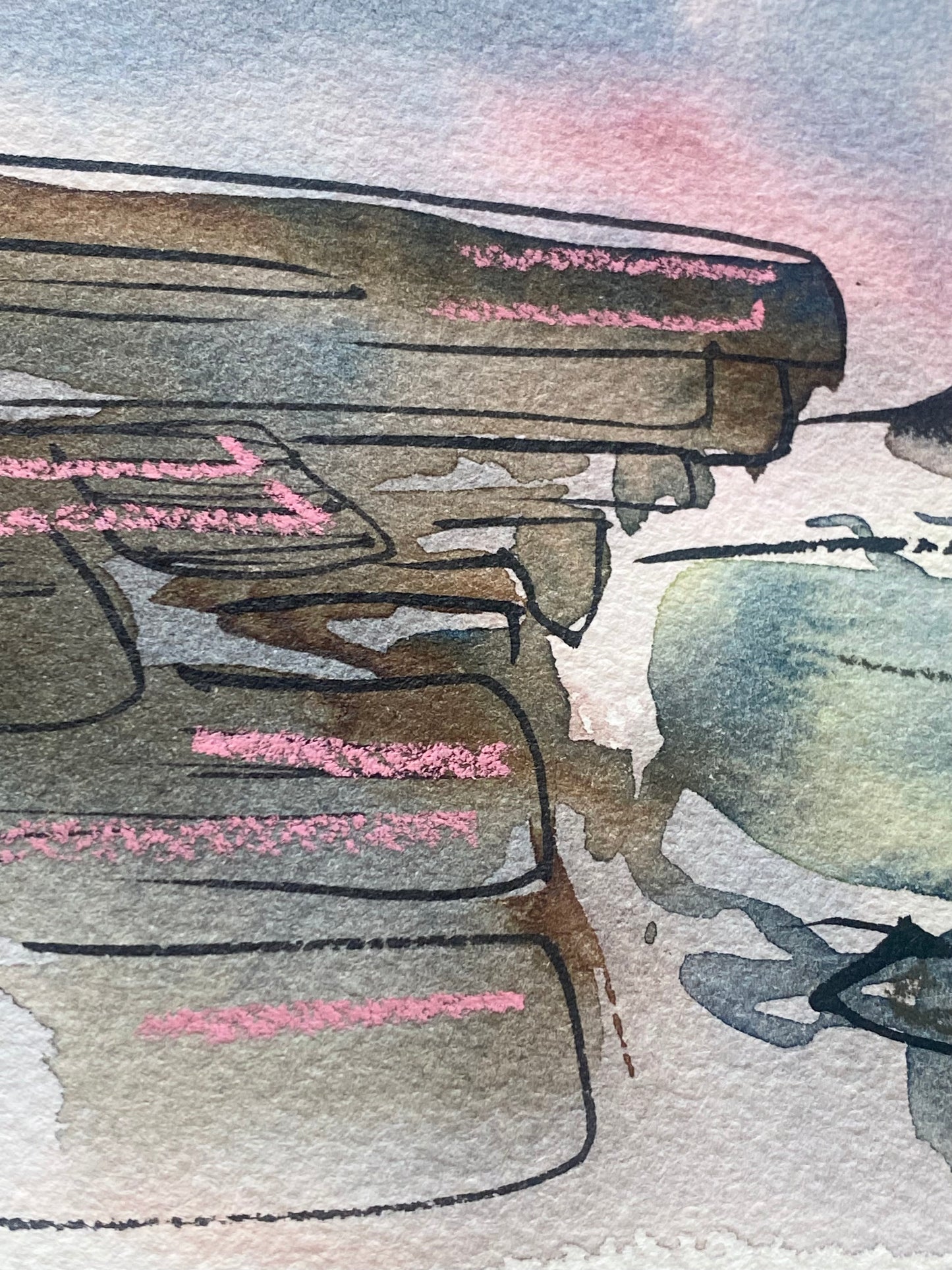Original Rainy Bamford Edge Mixed Media - FRAMED