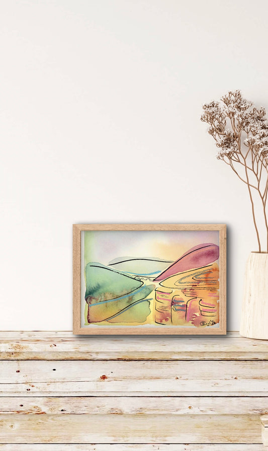 Derwent Edge Sunrise Mixed Media A4 Print