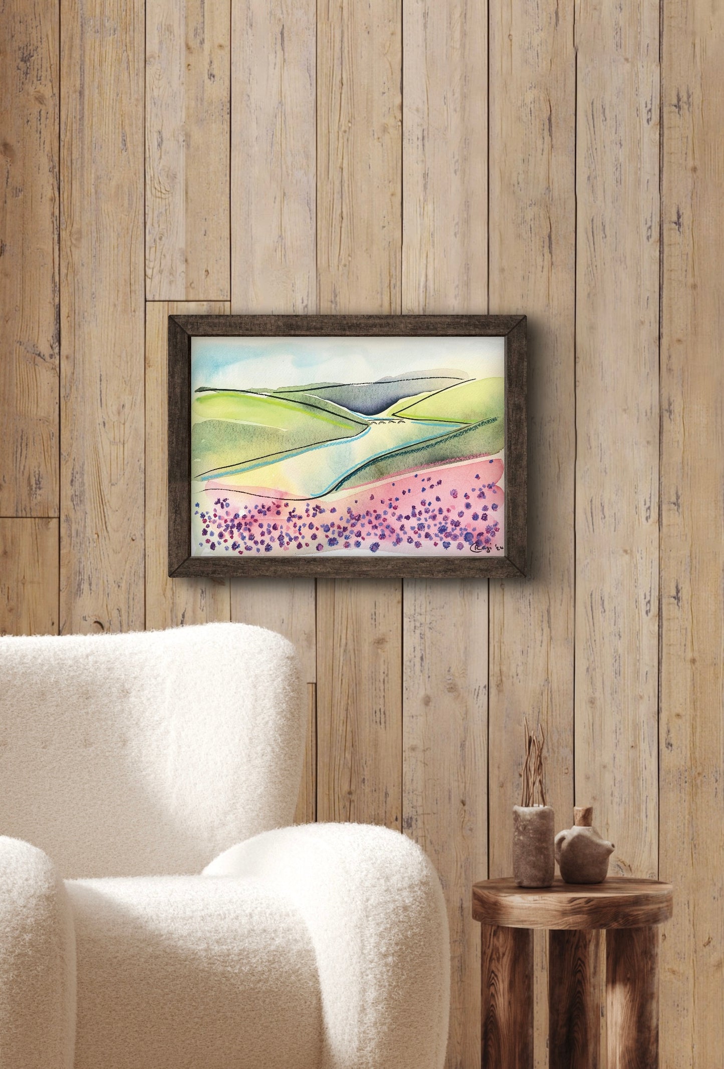 Ladybower Flowers Mixed Media A3 Print