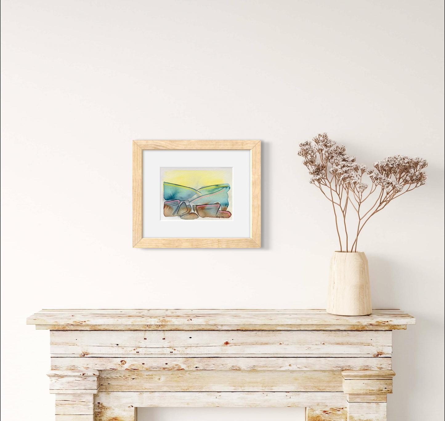 Original Spring Peaks Mixed Media - in mount