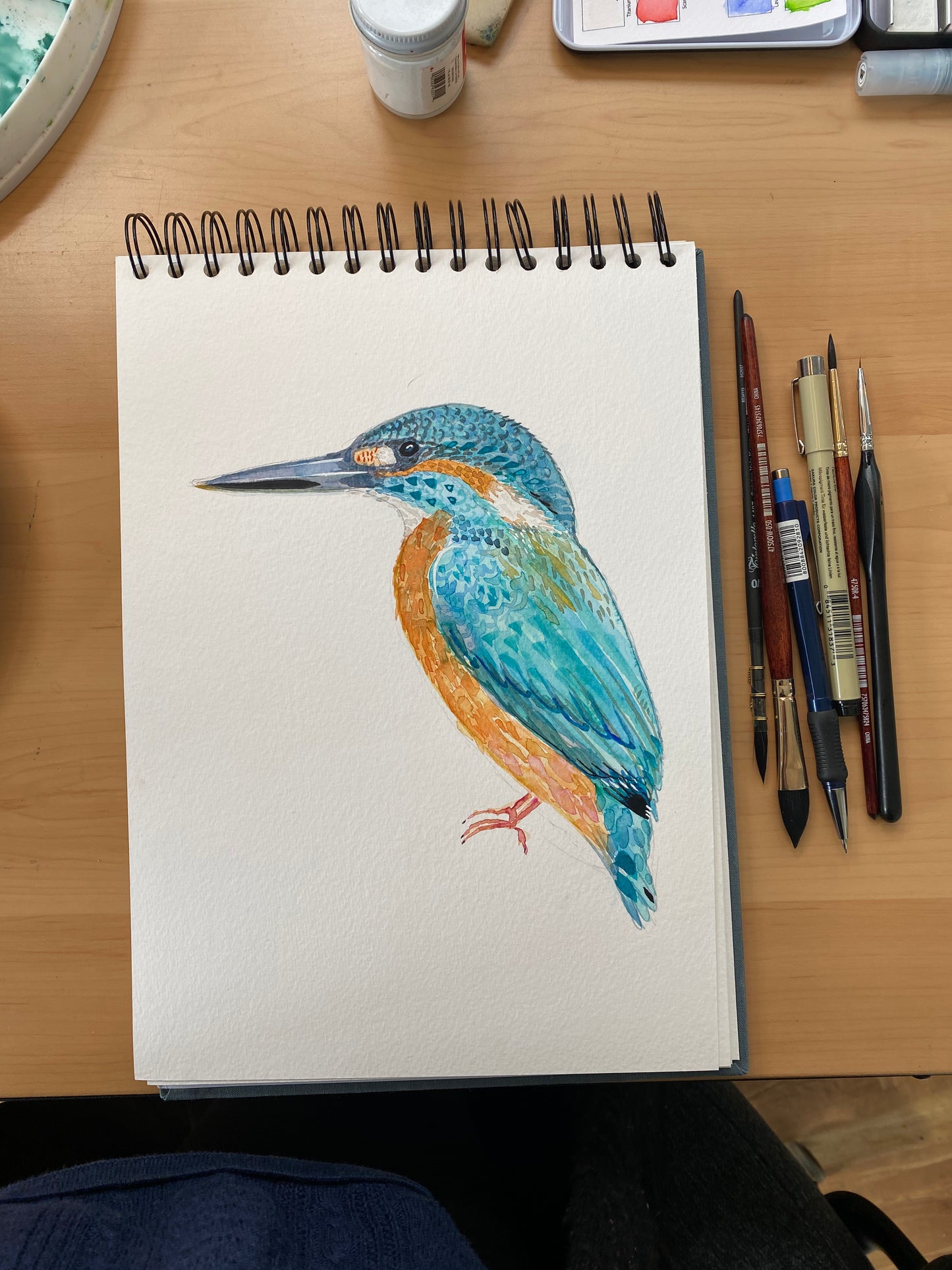 Original Kingfisher Watercolour - in mount