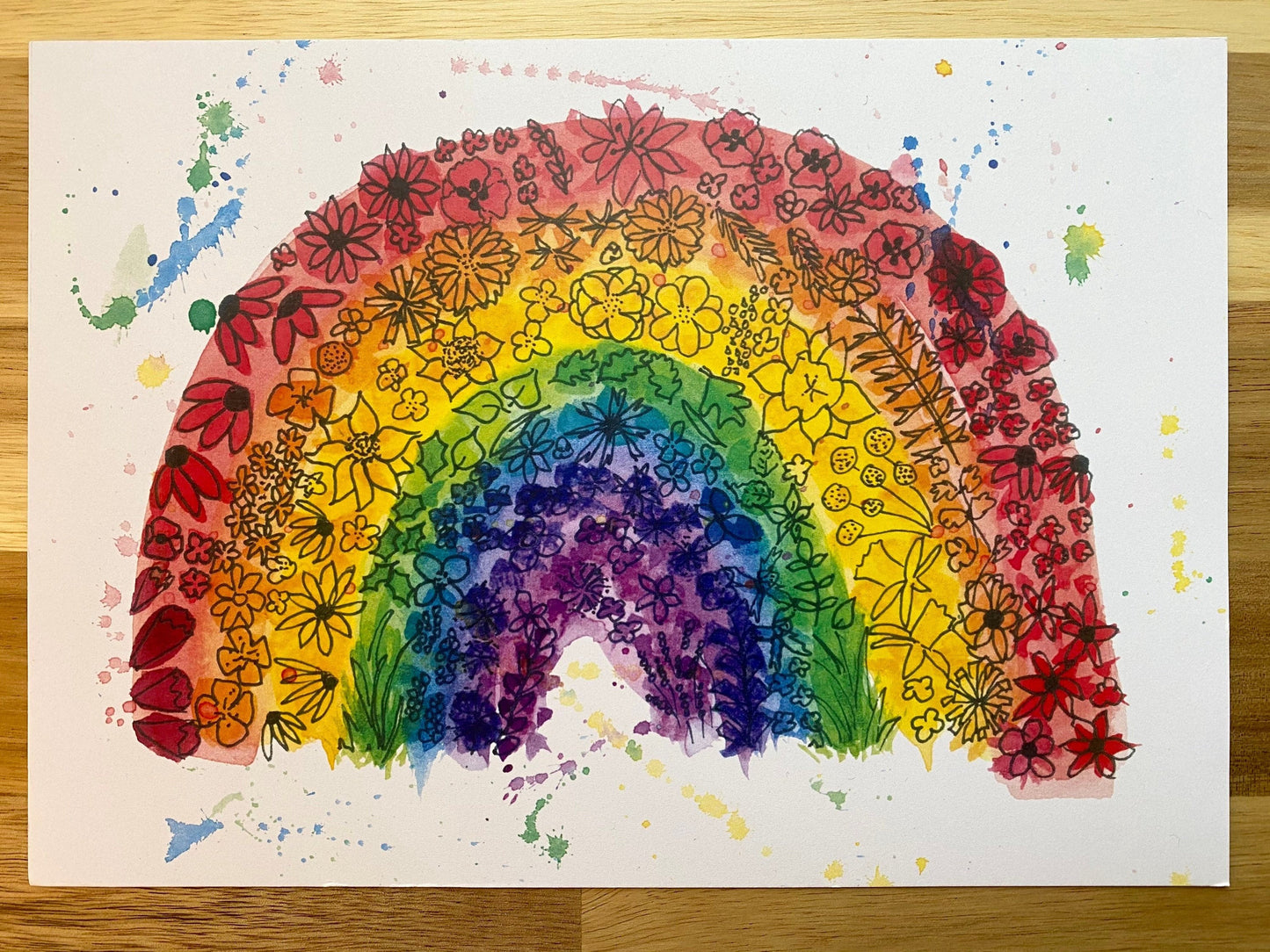 Flowery Rainbow Print