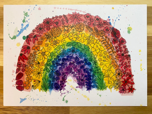 Flowery Rainbow Print