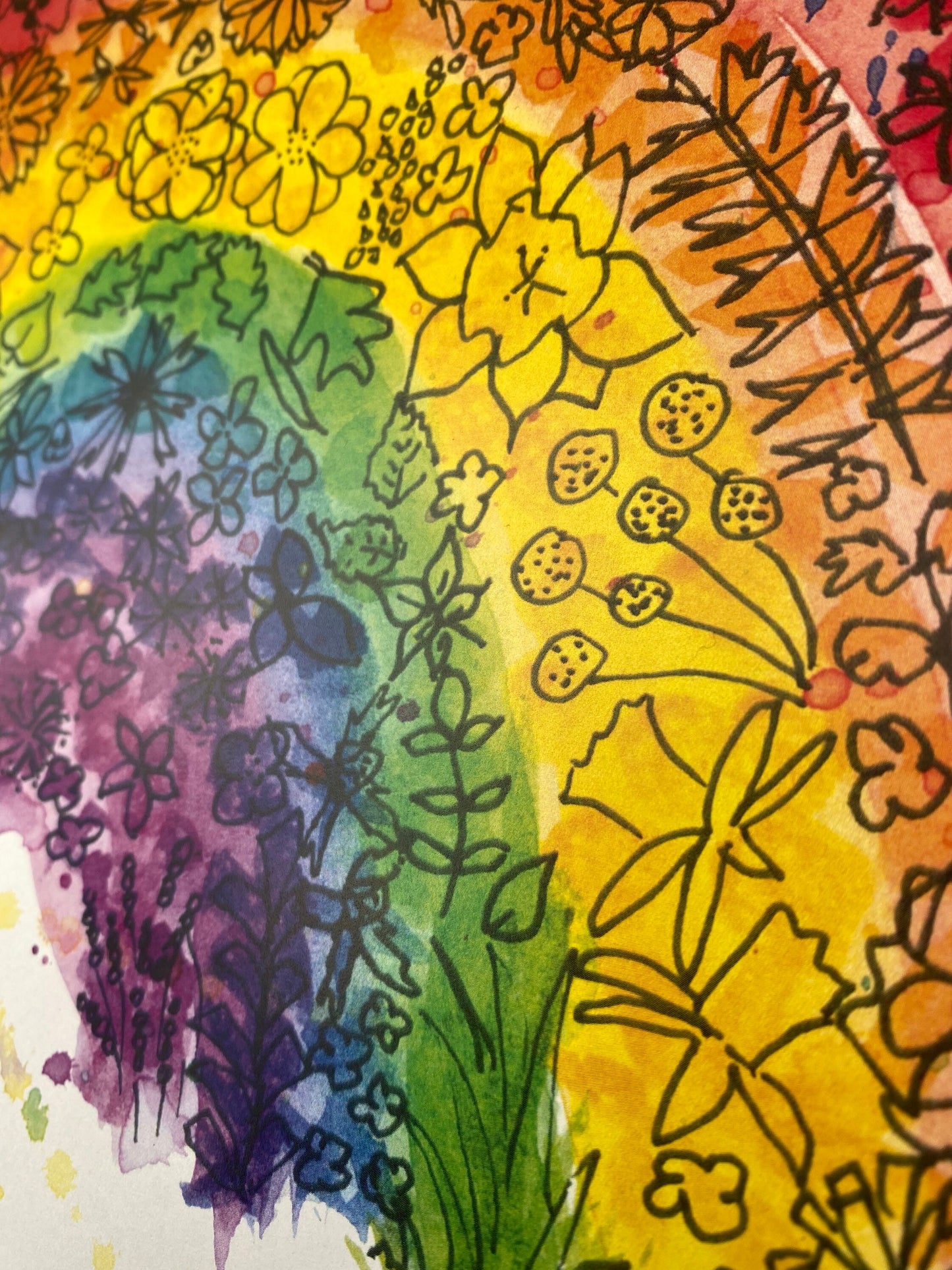 Flowery Rainbow Print