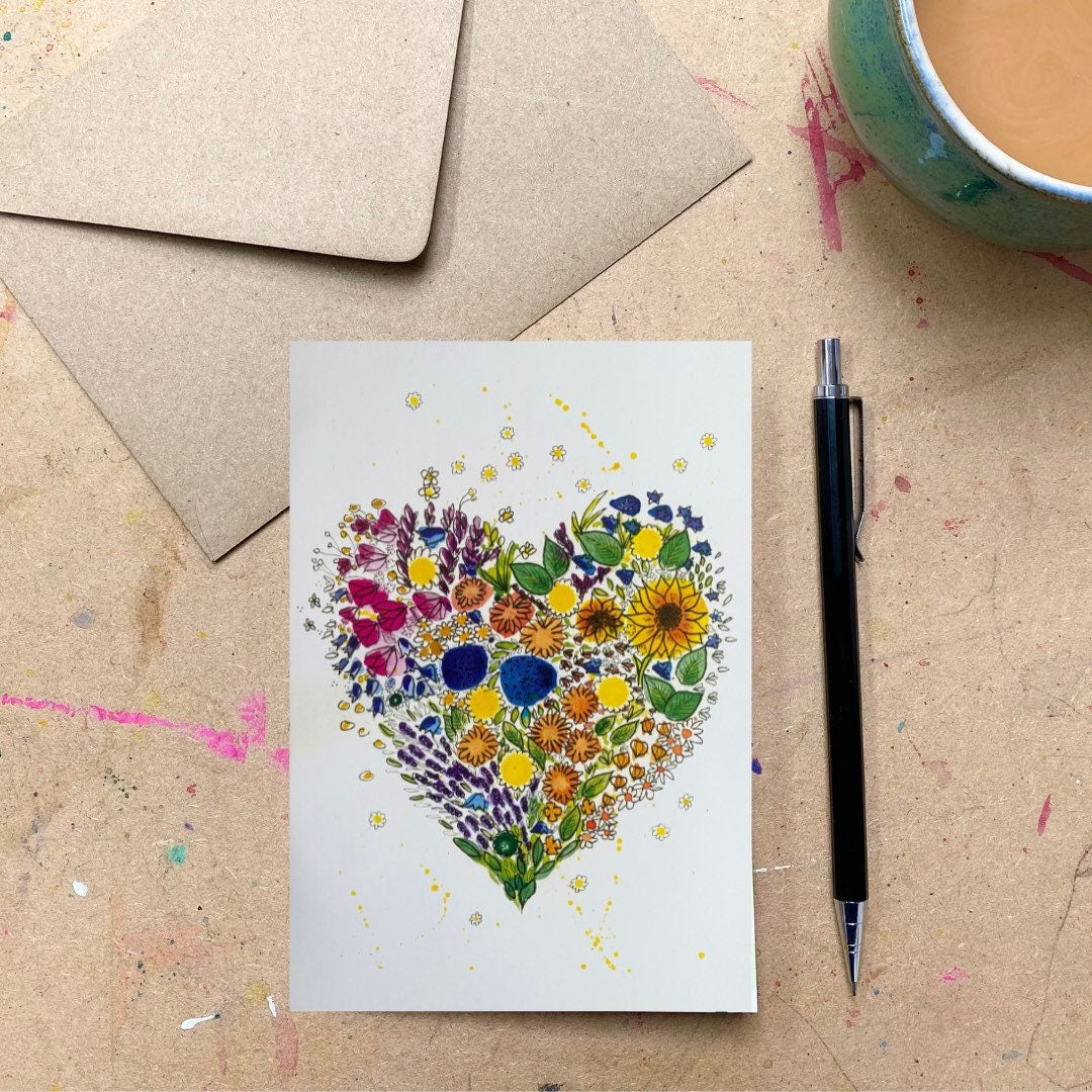 Flowery Heart Card