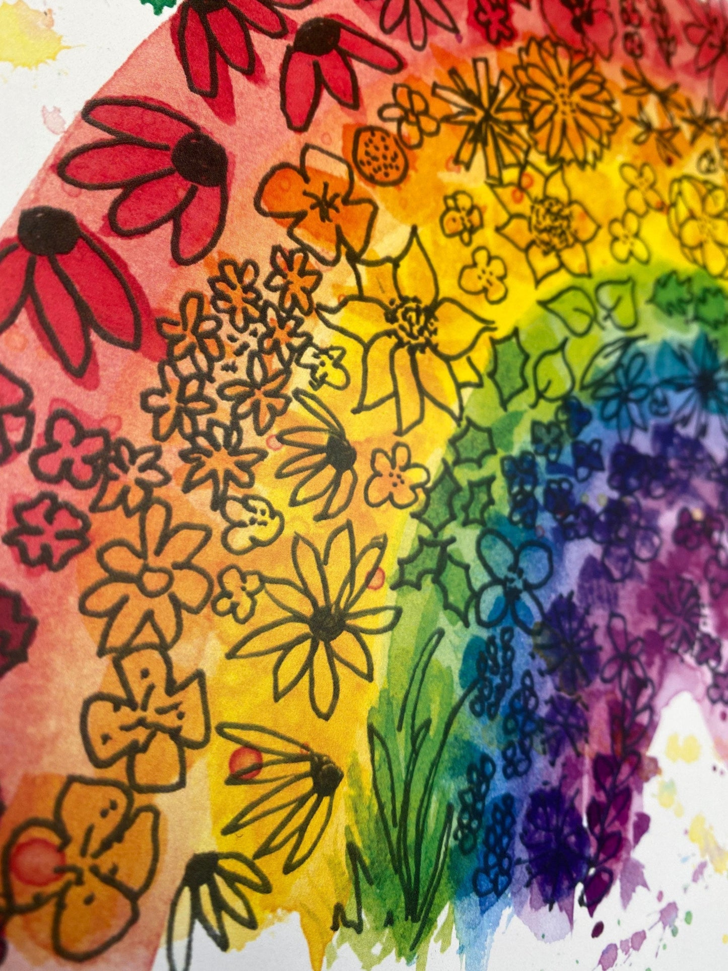 Flowery Rainbow A4 Prints x5