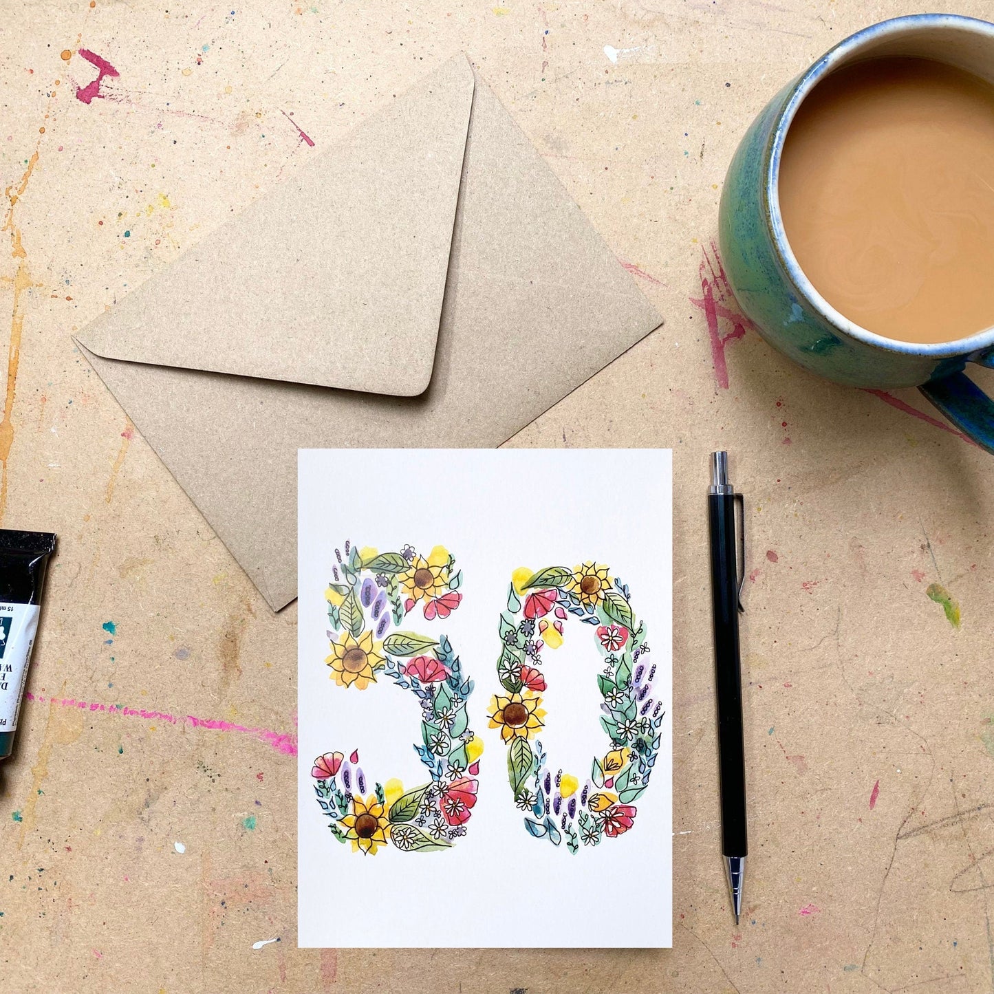 50th Birthday/Anniversary Card x5