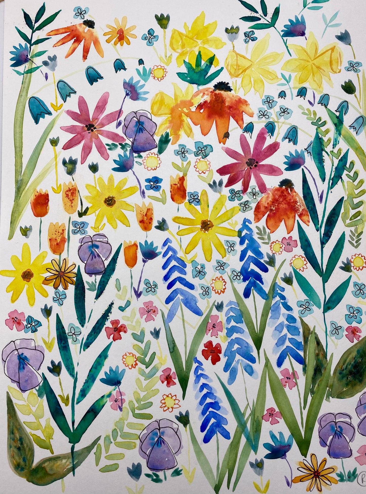 Hyacinths & Bluebells A4 Print