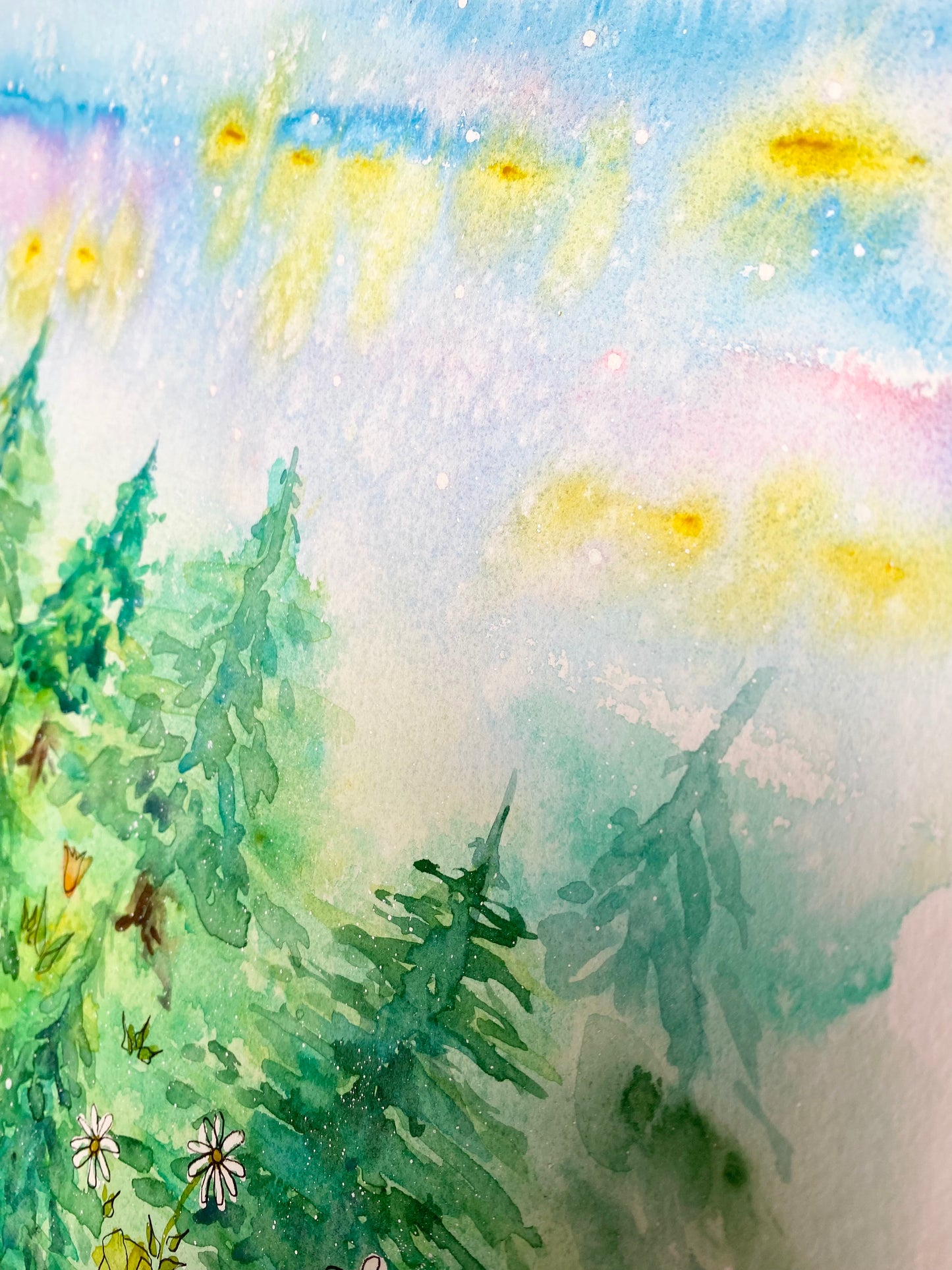 Original A3 Winter Fir Trees