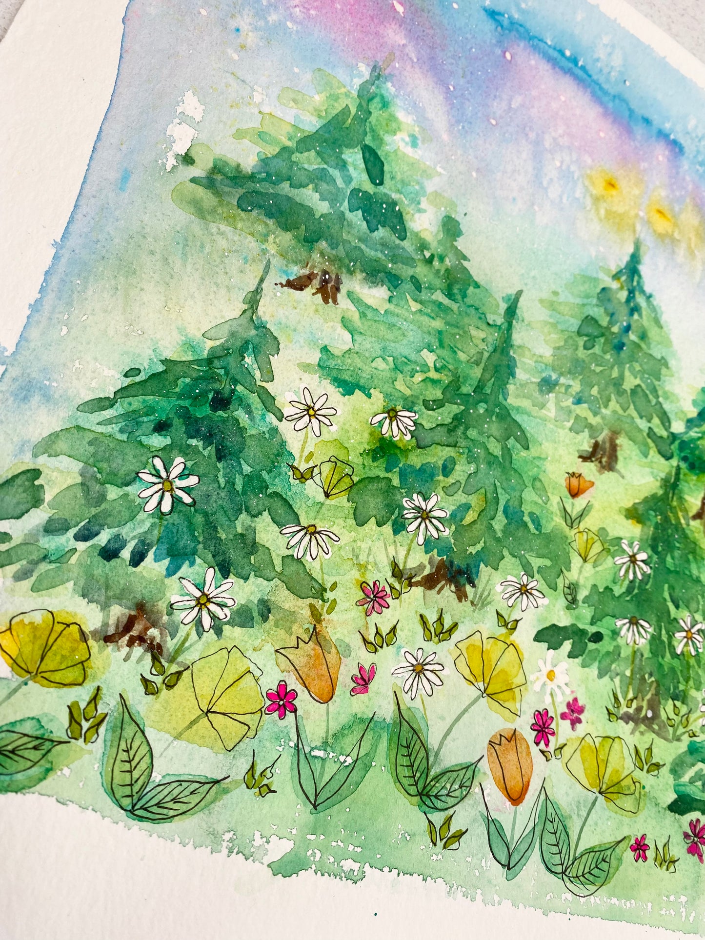Original A3 Winter Fir Trees