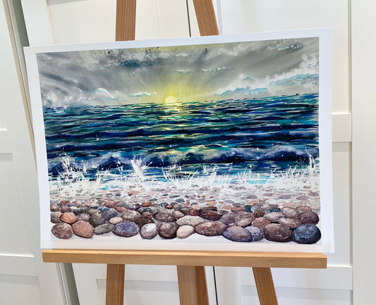 Limited edition A2 Giclee - Light on a calm Ocean