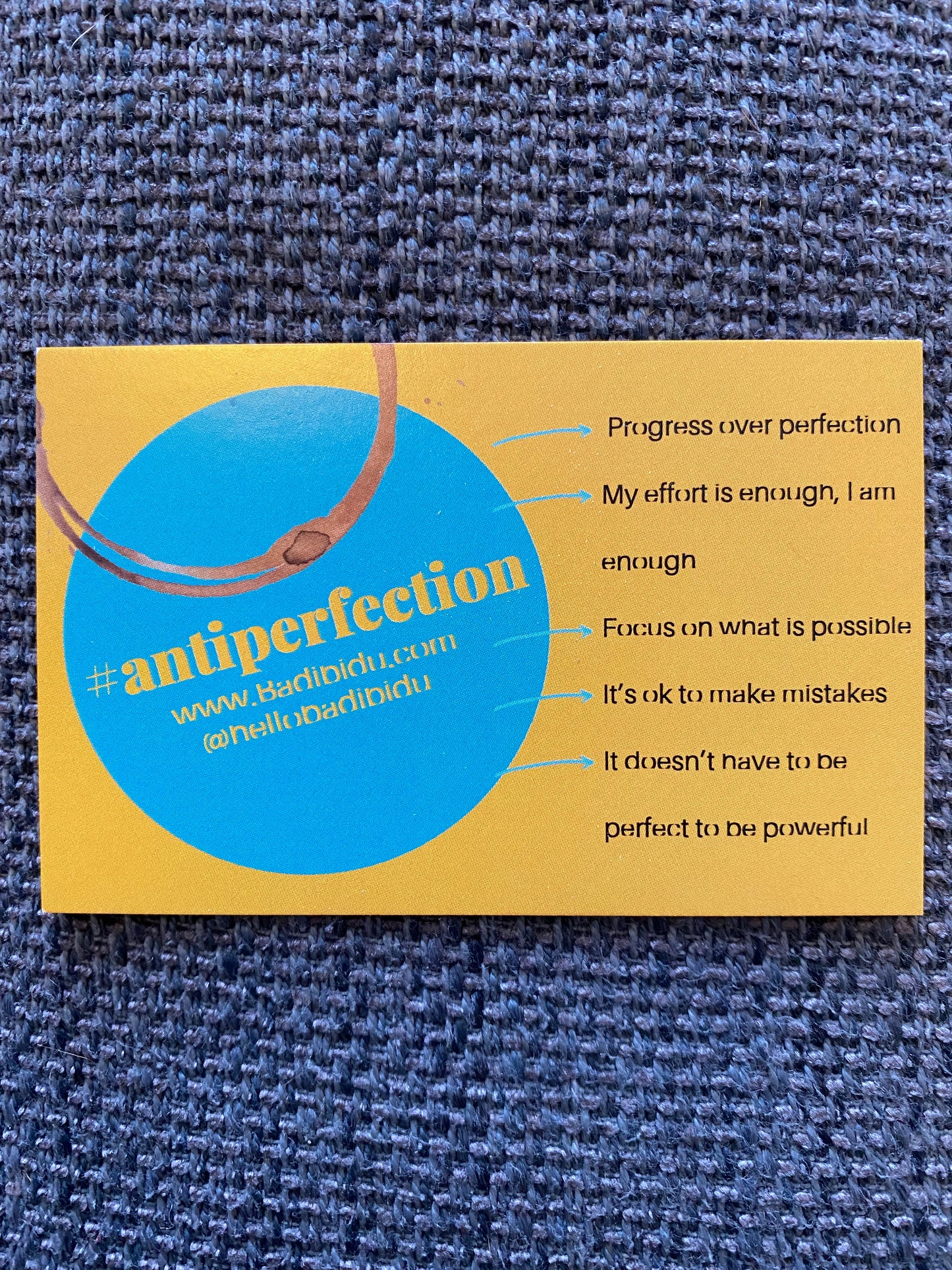 Antiperfection cards