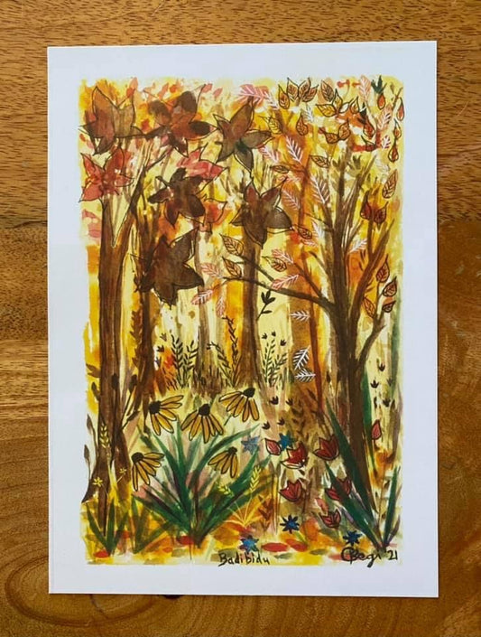 Golden Autumn Light A5 Print