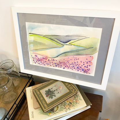 Original Ladybower Flowers Mixed Media - FRAMED