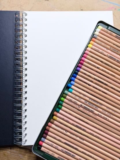 Hardback mixed media sketchbook - A4 portrait spiralbound