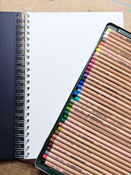 Hardback mixed media sketchbook - A4 portrait spiralbound