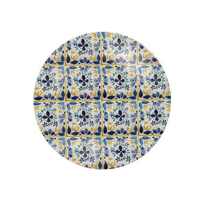 Navy and mustard tiles espresso cup and saucer