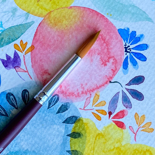 Round watercolour brushes