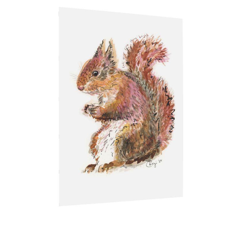 Shine Bright Red Squirrel postcards x4