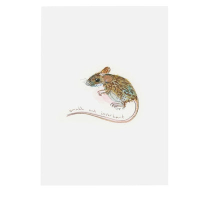 Small and Important Mouse postcards x4