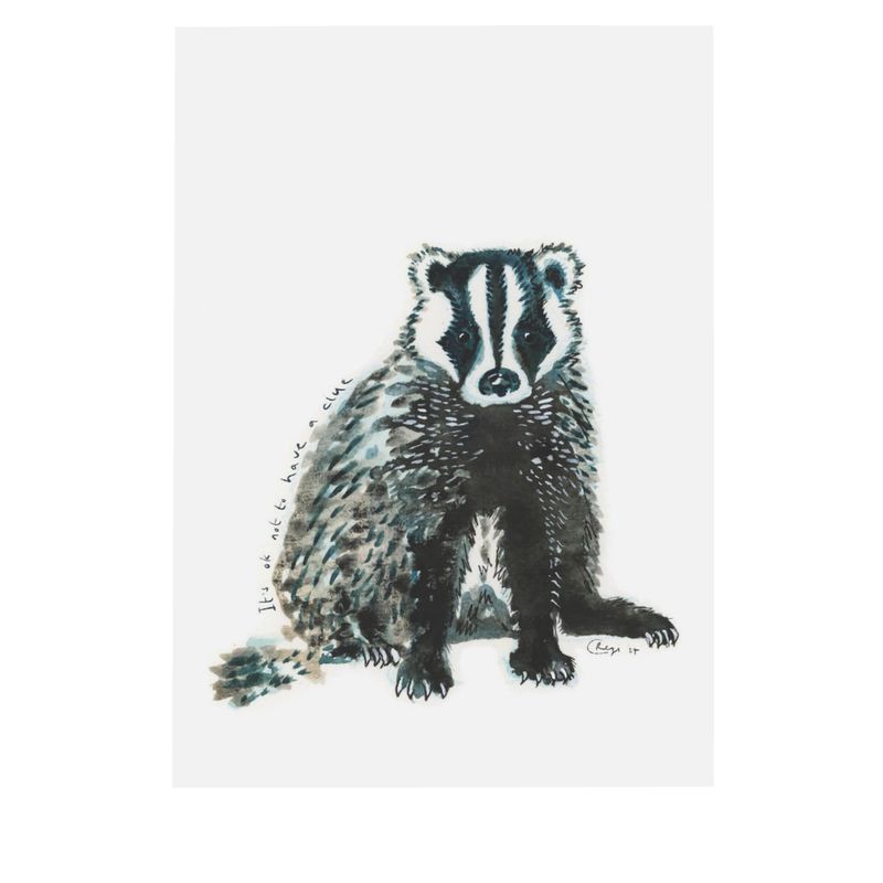 Not a Clue Badger postcards x4
