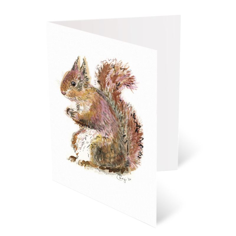 A6 Shine Bright Red Squirrel Greetings card Packs