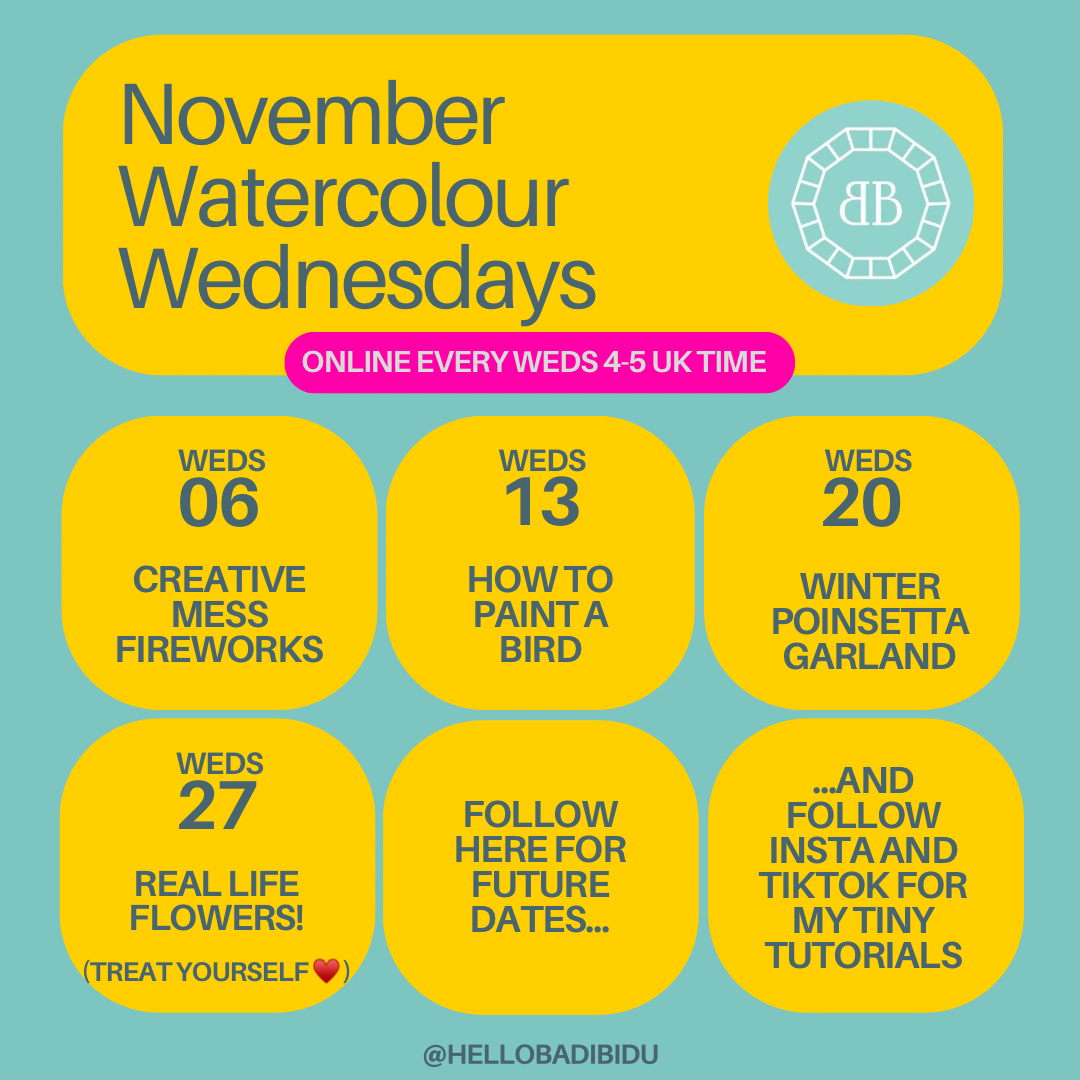 Watercolour Wednesdays - Online Group Workshops (Live)