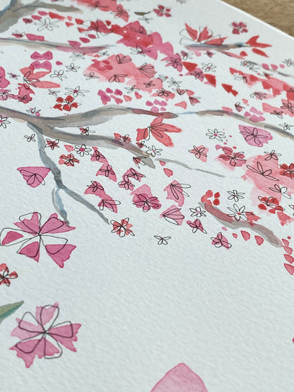 Cherry blossoms and masking fluid Tutorial (Pre-Recorded)