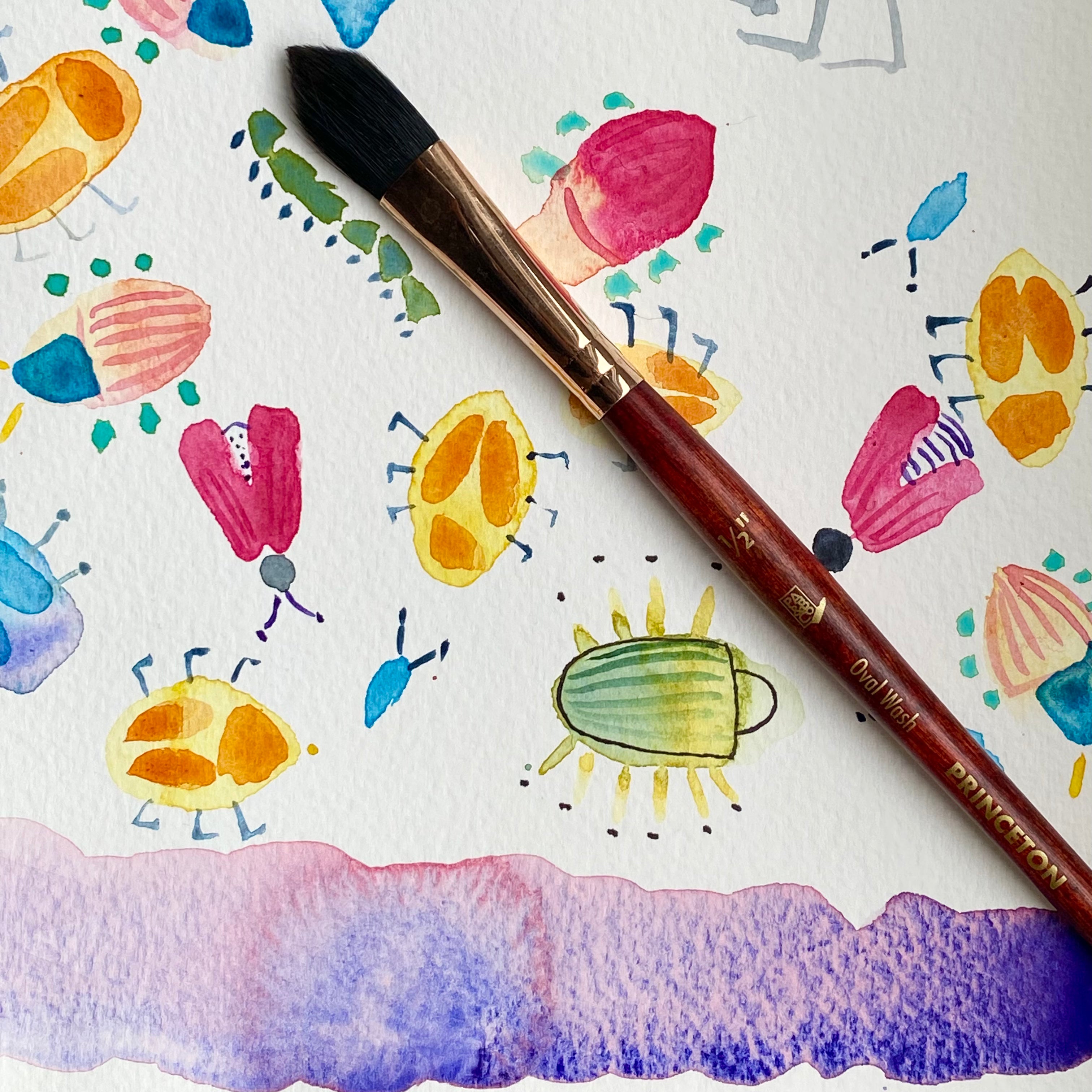 How to paint fun colourful bugs | Water Colour Tutorials & Badibidu by ...