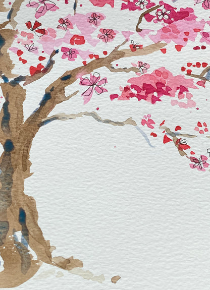 Cherry blossoms and masking fluid Tutorial (Pre-Recorded)