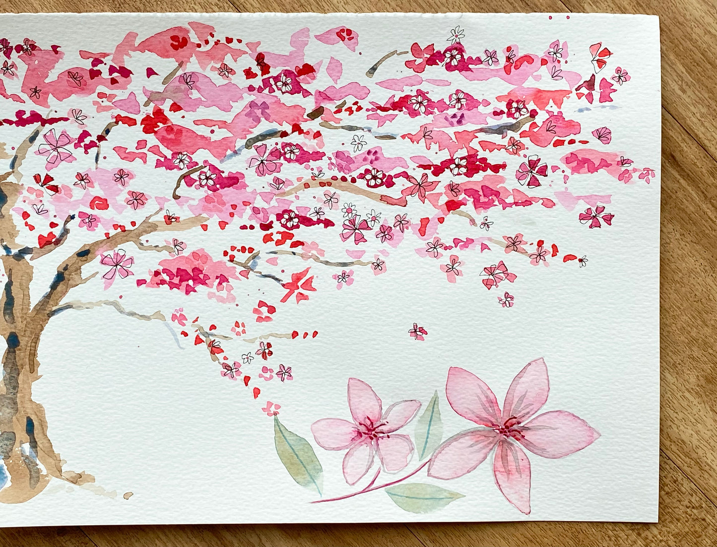 Cherry blossoms and masking fluid Tutorial (Pre-Recorded)