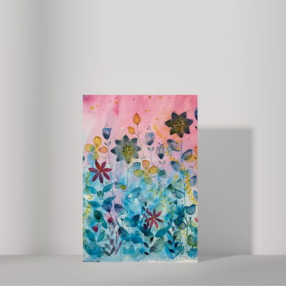 Dusky Flowers Card x5