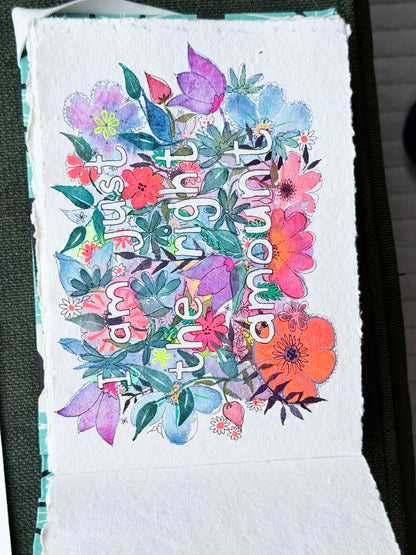 Original Just The Right Amount Card with Words