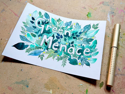 Original Green Menace Card with Words