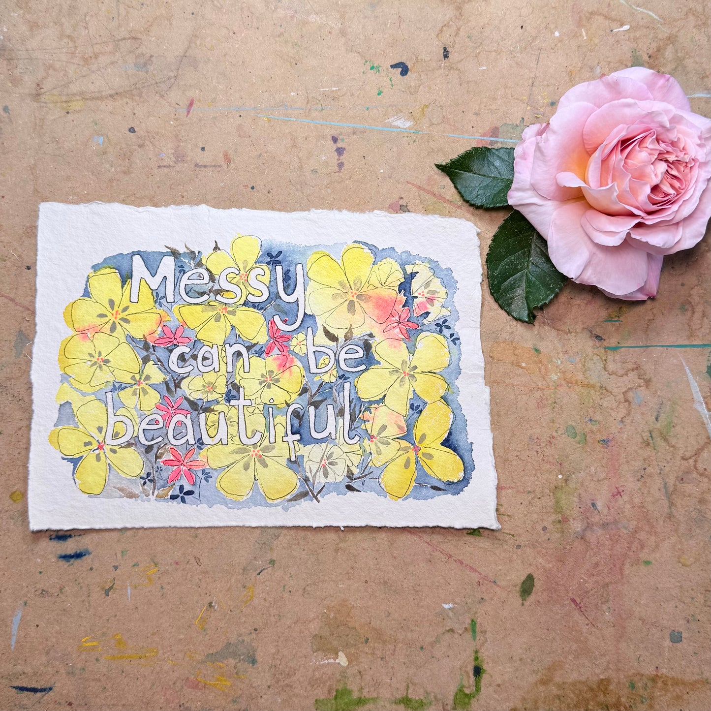 Original Messy Card with Words